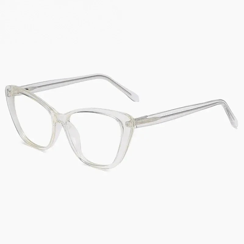 Hotony Women's Full Rim Square Cat Eye Pc Alloy Eyeglasses 72004 - Transparent