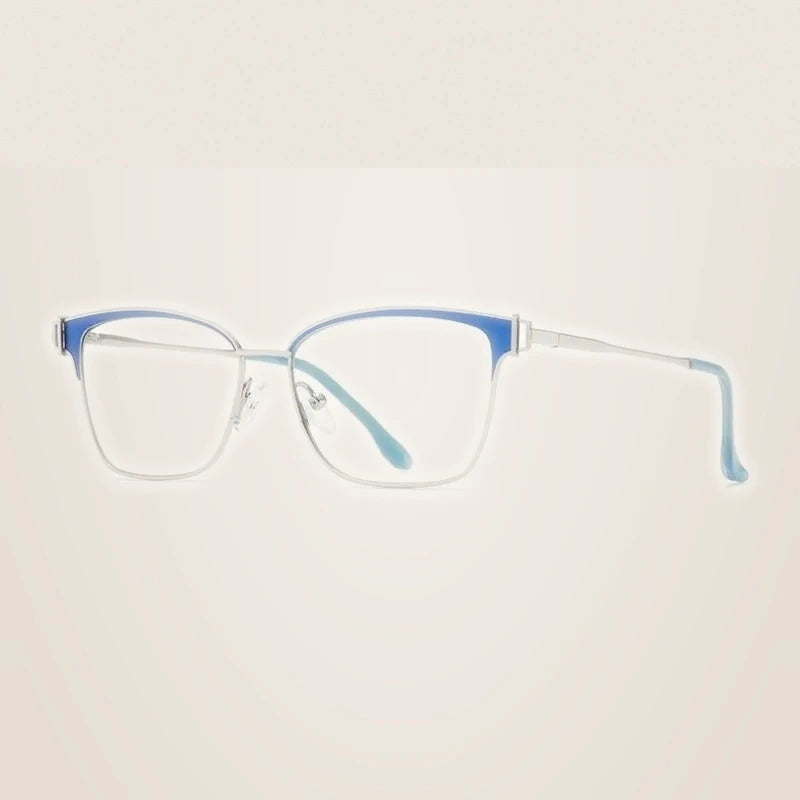 Hotony Women's Full Rim Square Tr 90 Alloy Eyeglasses Js8612 - BLUE