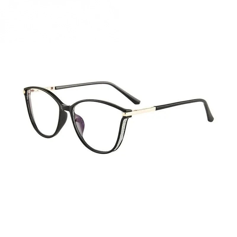 Hotony Women's Full Rim TR 90 Resin Cat Eye Frame Eyeglasses 7041 - black