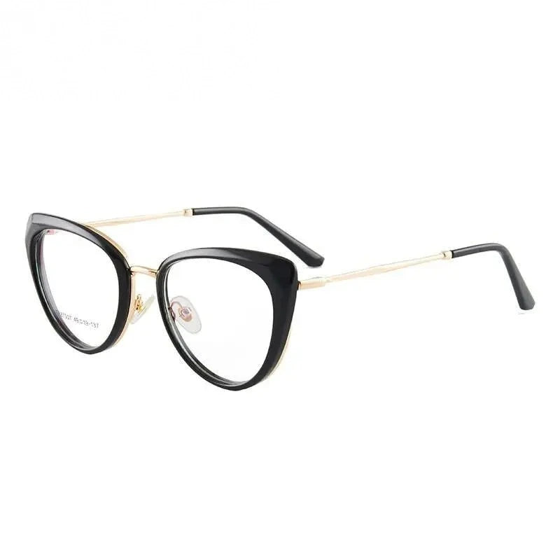 Hotony Women's Full Rim TR 90 Resin Cat Eye Frame Eyeglasses 7007 - black