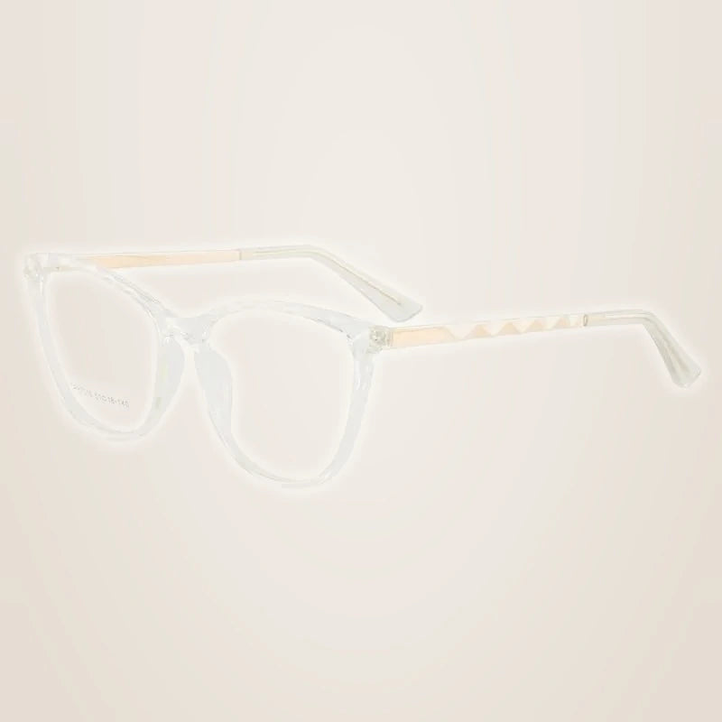 Hotony Women's Full Rim TR 90 Resin Round Cat Eye Frame Eyeglasses 7010 - Transparent