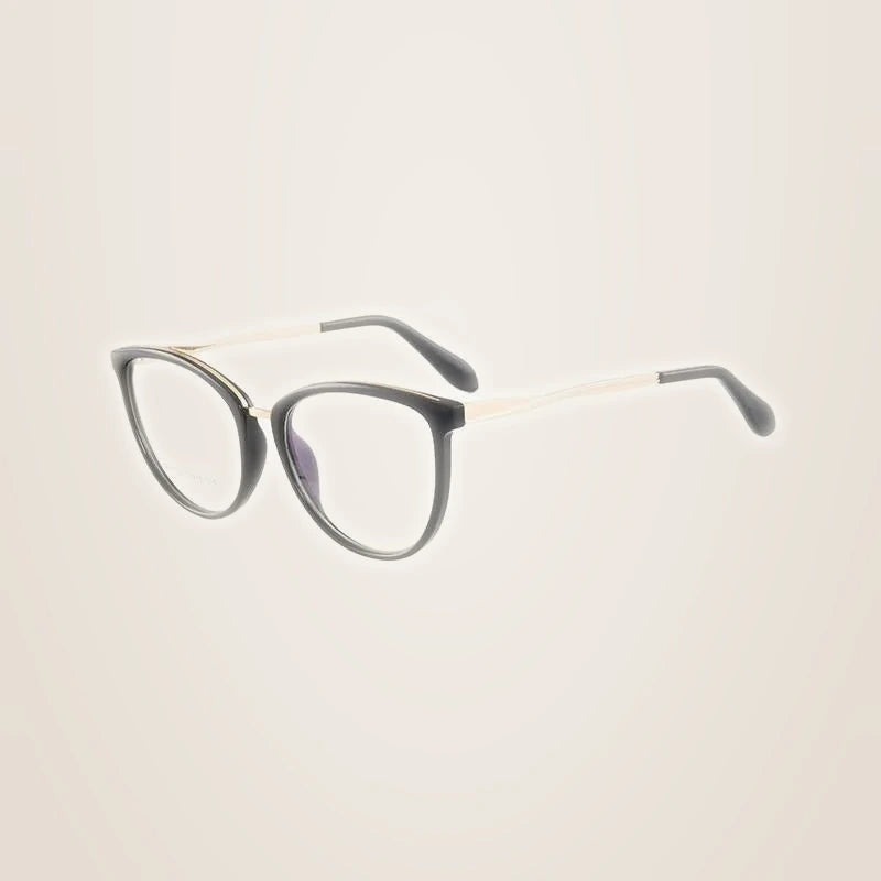 Hotony Women's Full Rim TR 90 Resin Round Frame Eyeglasses 7005 - black