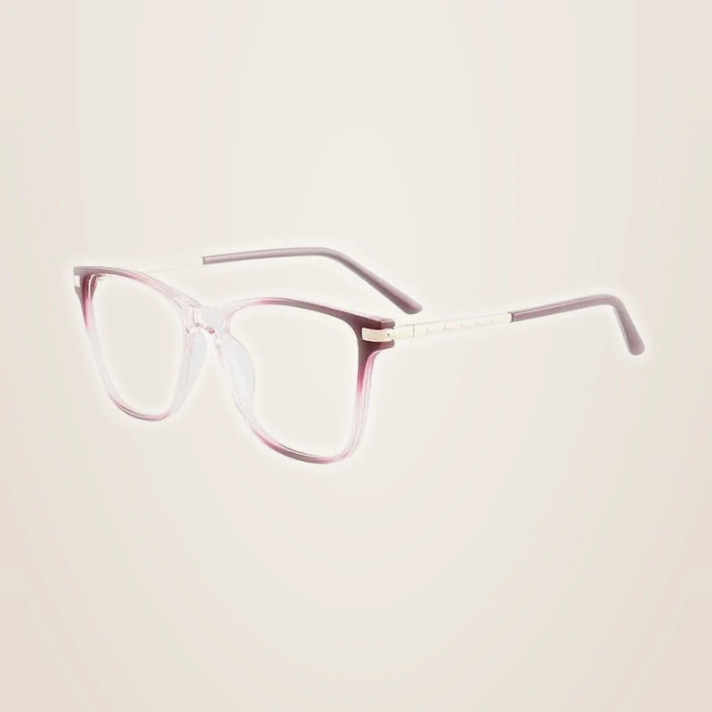 Hotony Women's Full Rim TR 90 Resin Square Frame Eyeglasses 7039 - Red Brown