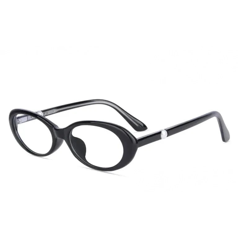 Kansepat Unisex Full Rim Oval Tr 90 Alloy Reading Glasses 77220 - 7220C1 BLACK / 0