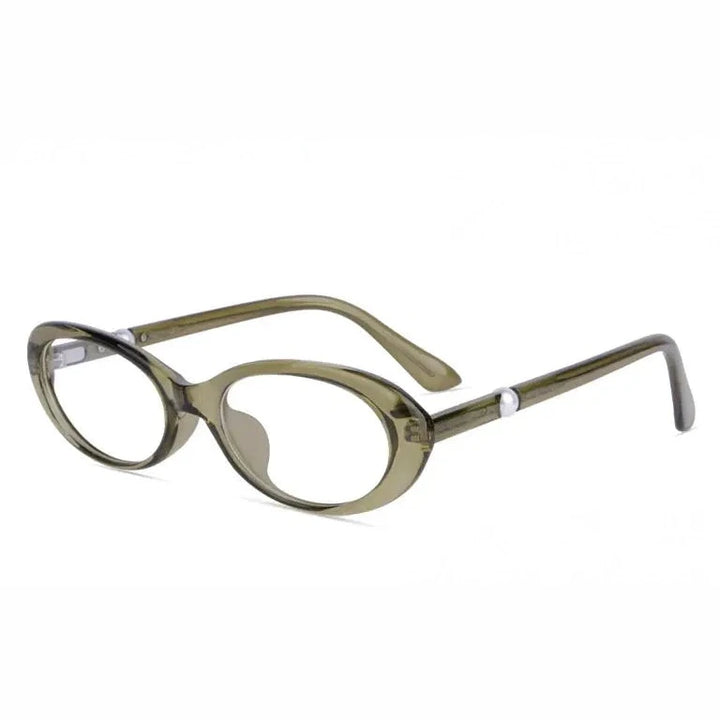 Kansepat Unisex Full Rim Oval Tr 90 Alloy Reading Glasses 77220 - 7220C7 GREEN / -400