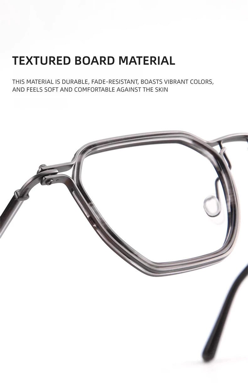 Kansept Unisex Full Rim Big Polygon Acetate Titanium Reading Glasses 475867 - Size Chart