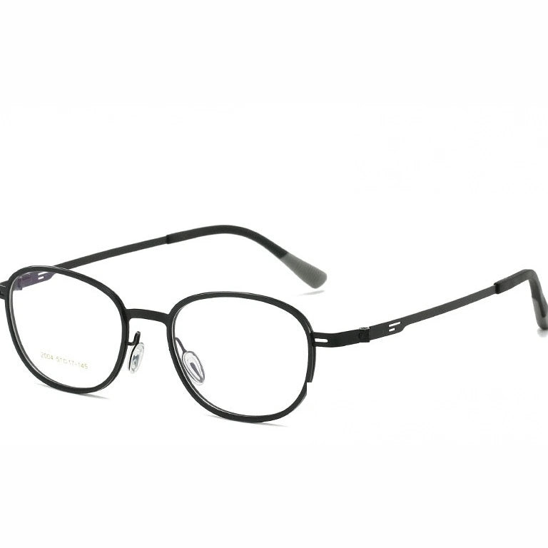 Kansept Unisex Full Rim Oval Round Steel Reading Glasses 72004 - 2004-BLACK / -400