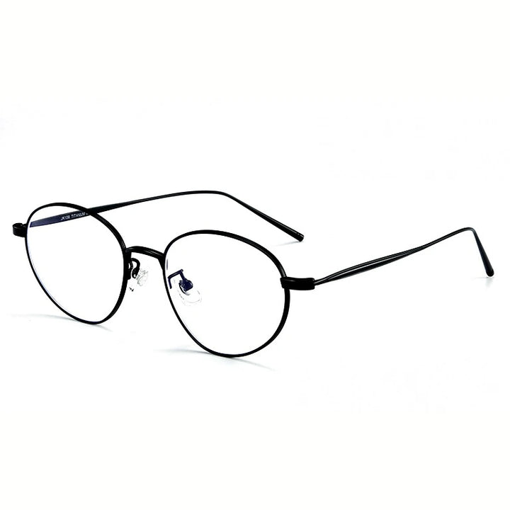 Kansept Unisex Full Rim Oval Titanium Reading Glasses 30886 - 30886 BLACK / CHINA / +350