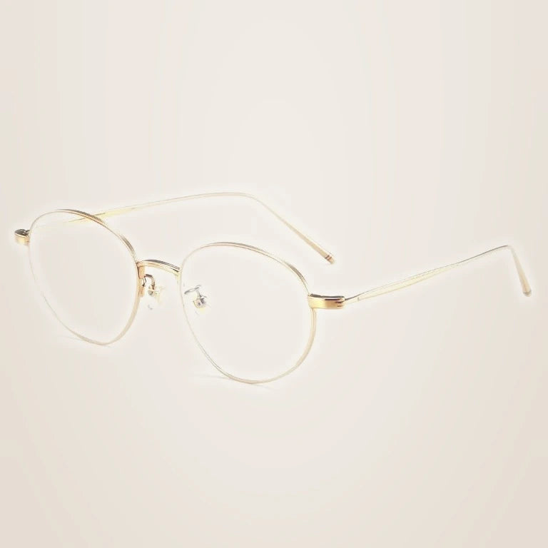 Kansept Unisex Full Rim Oval Titanium Reading Glasses 30886 - 30886 GOLD / CHINA / -150