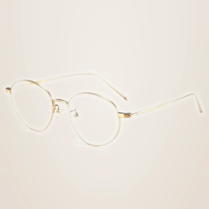 Kansept Unisex Full Rim Oval Titanium Reading Glasses 30886 - 30886 GOLD / CHINA / -150