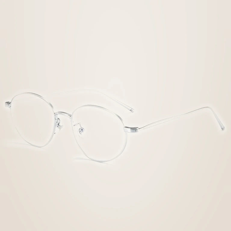 Kansept Unisex Full Rim Oval Titanium Reading Glasses 30886 - 30886 SILVER / CHINA / -400