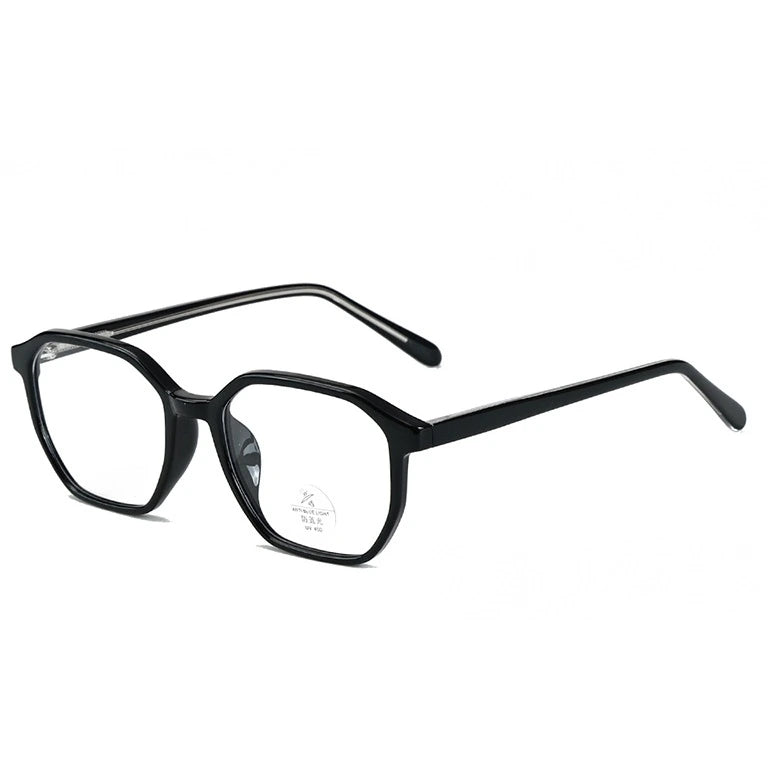 Kansept Unisex Full Rim Polygon Square Tr 90 Acetate Reading Glasses 29189 - K9189C1 BLACK / 0