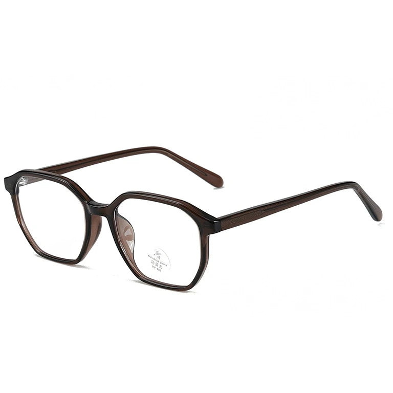 Kansept Unisex Full Rim Polygon Square Tr 90 Acetate Reading Glasses 29189 - K9189C3 BROWN / 0