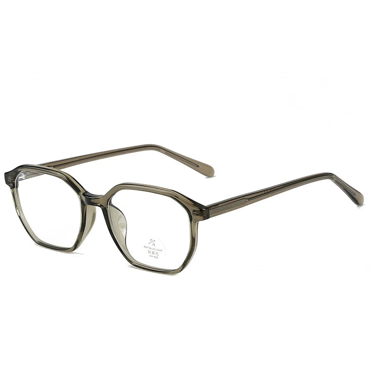 Kansept Unisex Full Rim Polygon Square Tr 90 Acetate Reading Glasses 29189 - K9189C4 OLIVE GREEN / -200
