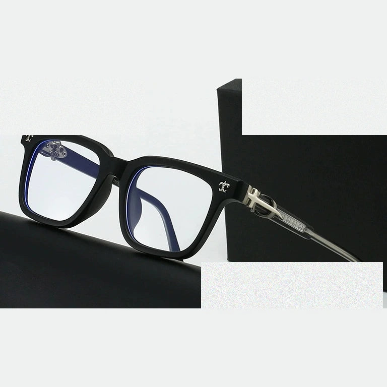 Kansept Unisex Full Rim Square Acetate Reading Glasses 25139 - 2513C2-BLACK SILVER / -400