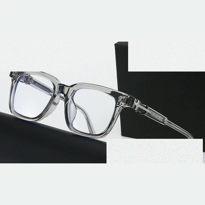 Kansept Unisex Full Rim Square Acetate Reading Glasses 25139 - 2513C4-GREY / -350