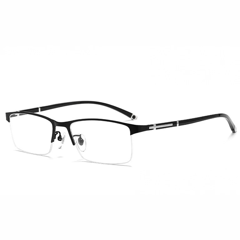 Kansept Unisex Full Rim Square Al-Mg-Titanium Reading Glasses 619211 - P9211C1 BLACK / -400