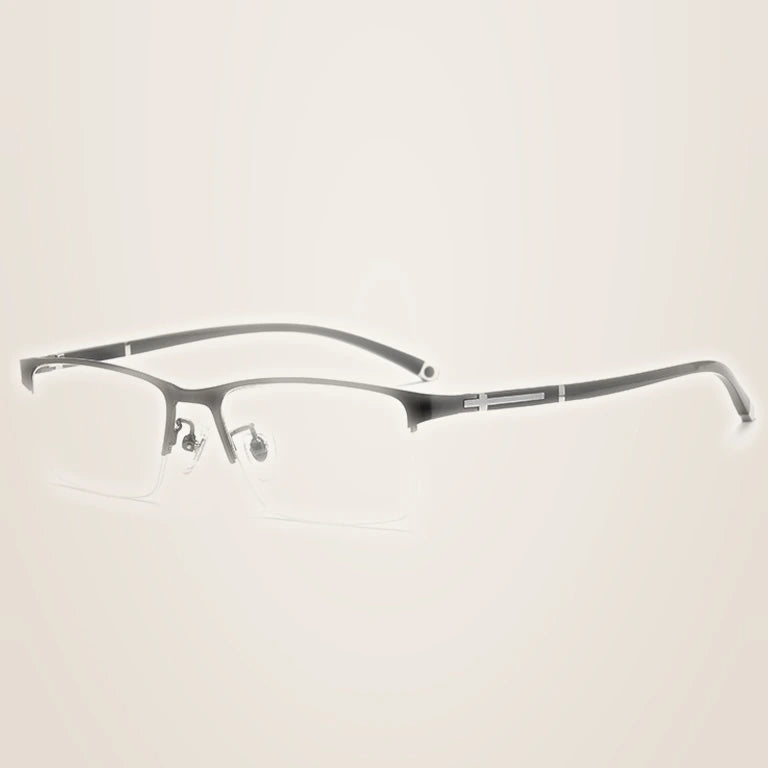 Kansept Unisex Full Rim Square Al-Mg-Titanium Reading Glasses 619211 - P9211C2 GUN / 0