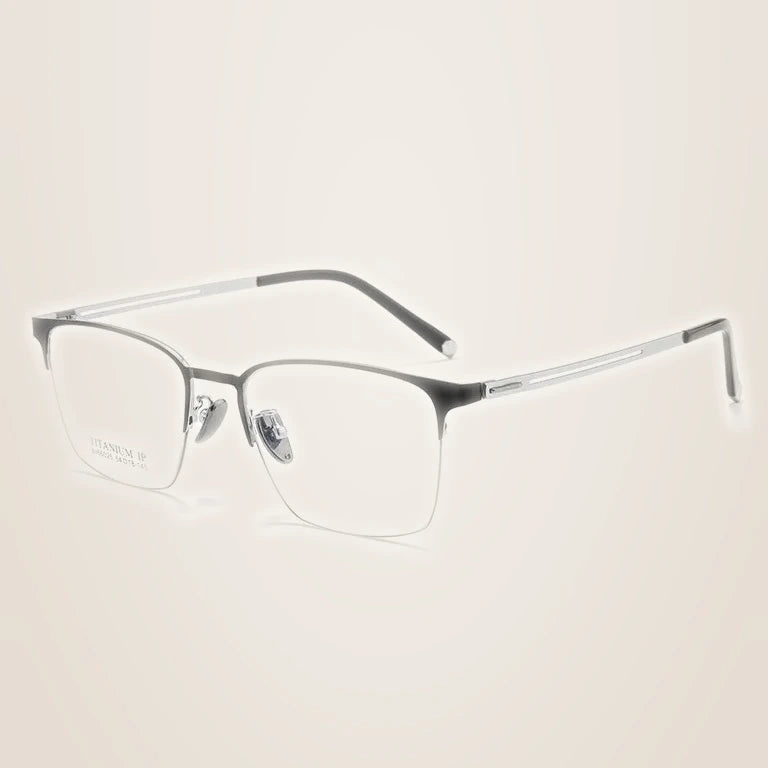 Kansept Unisex Full Rim Square Alloy Reading Glasses 60625 - BX66025 BLACK SILVER / CHINA / +50