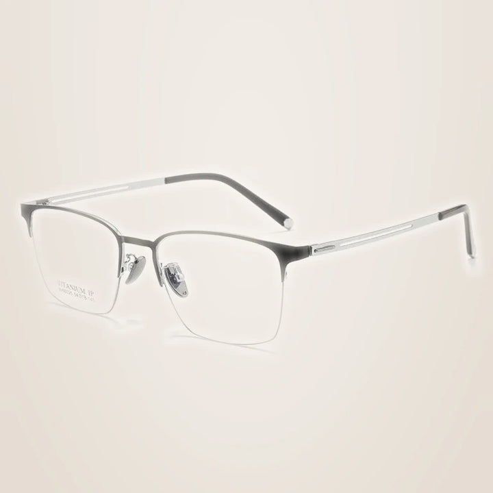 Kansept Unisex Full Rim Square Alloy Reading Glasses 60625 - BX66025 BLACK SILVER / CHINA / +50
