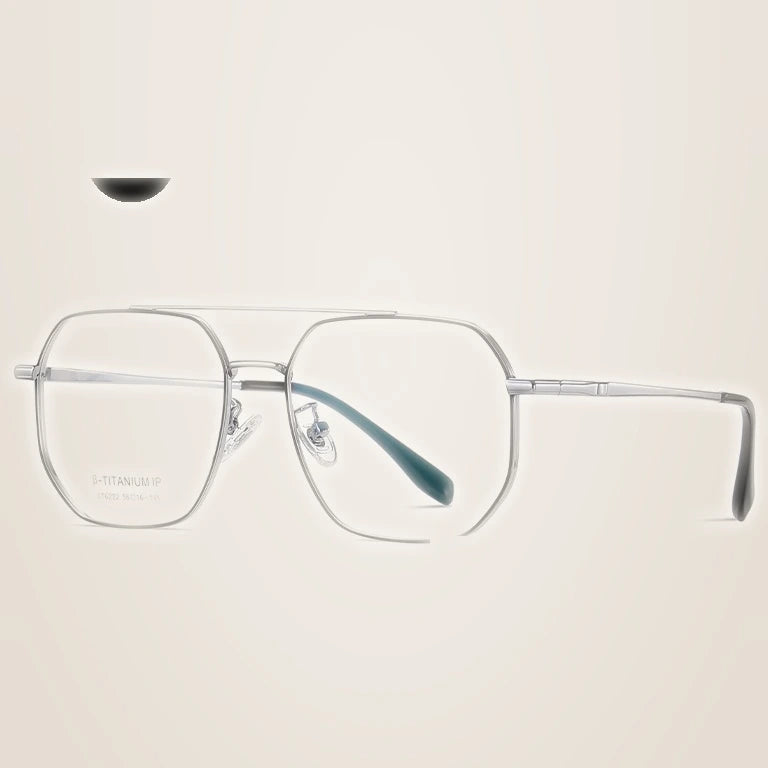 Kansept Unisex Full Rim Square Double Bridge Titanium Reading Glasses 6222 - ST6222C1 / CHINA / +300