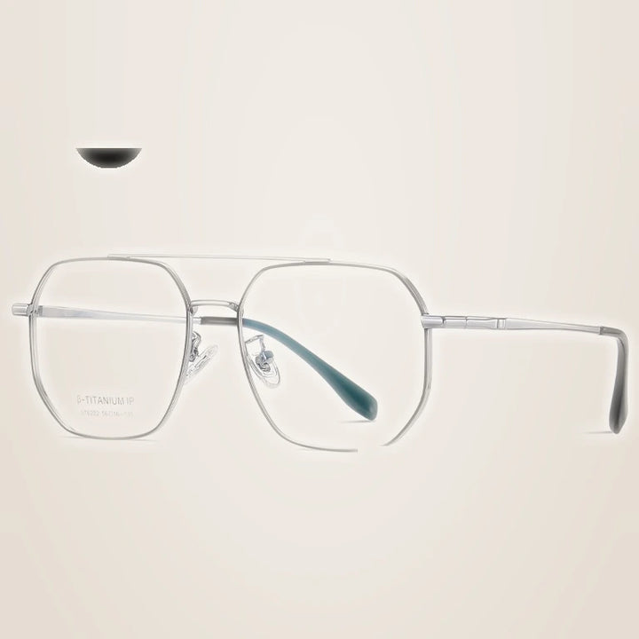 Kansept Unisex Full Rim Square Double Bridge Titanium Reading Glasses 6222 - ST6222C1 / CHINA / +300