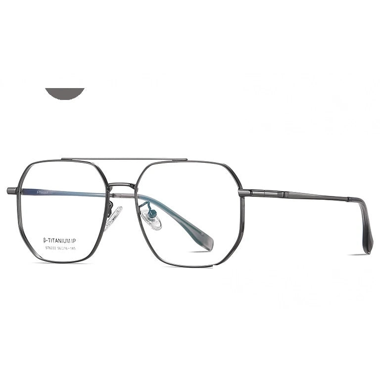 Kansept Unisex Full Rim Square Double Bridge Titanium Reading Glasses 6222 - ST6222C2 / CHINA / 0
