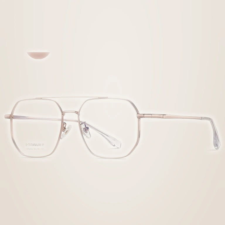 Kansept Unisex Full Rim Square Double Bridge Titanium Reading Glasses 6222 - ST6222C3 / CHINA / +200