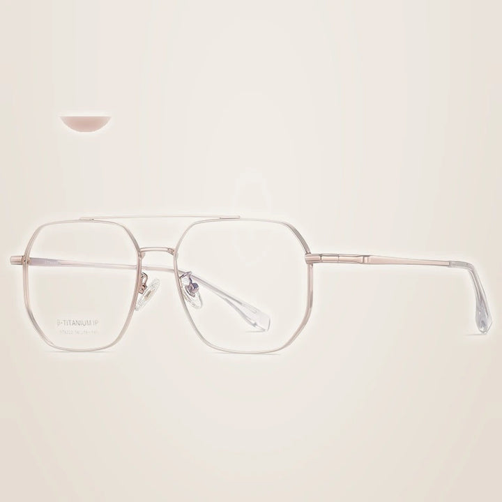Kansept Unisex Full Rim Square Double Bridge Titanium Reading Glasses 6222 - ST6222C3 / CHINA / +200