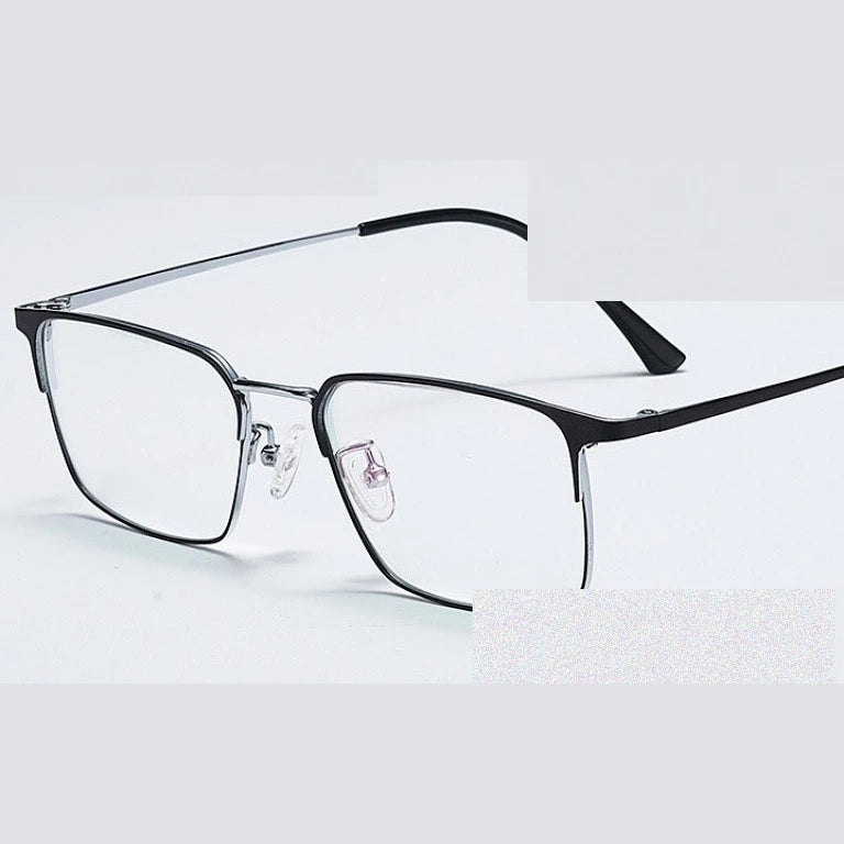 Kansept Unisex Full Rim Square Titanium Frames 202300 - 2023-BLACK SILVER