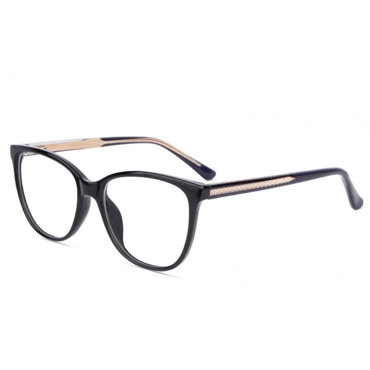 Kansept Unisex Full Rim Square Tr 90 Alloy Reading Glasses 25001 - 25001C1 BLACK / +200