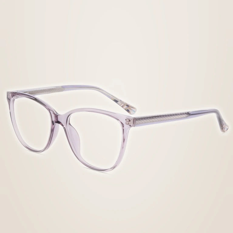 Kansept Unisex Full Rim Square Tr 90 Alloy Reading Glasses 25001 - 25001C2 PURPLE / +150