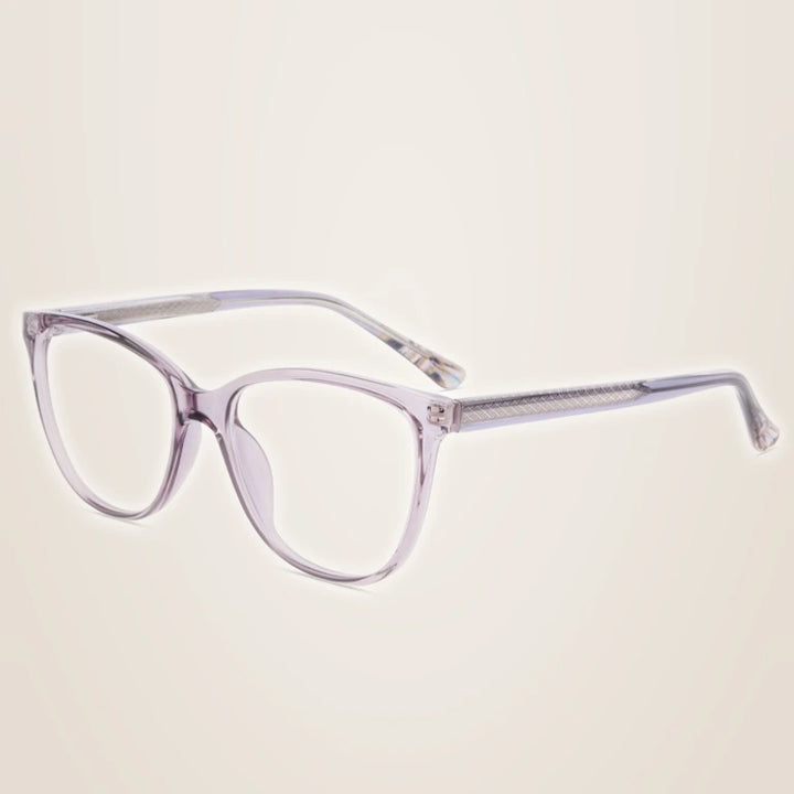 Kansept Unisex Full Rim Square Tr 90 Alloy Reading Glasses 25001 - 25001C2 PURPLE / +150