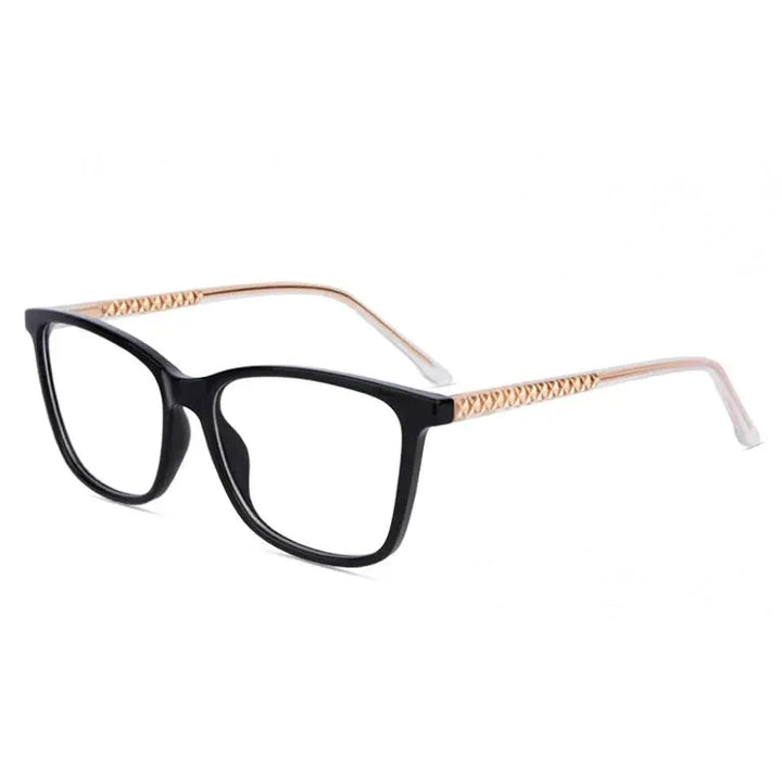 Kansept Unisex Full Rim Square Tr 90 Alloy Reading Glasses 25002 - 25002C1 / -400
