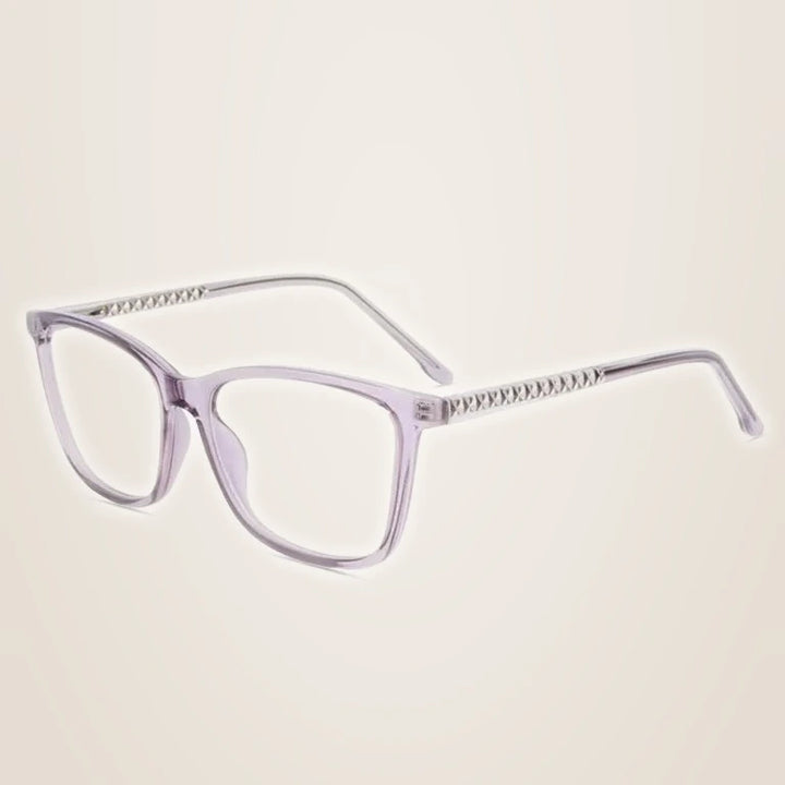 Kansept Unisex Full Rim Square Tr 90 Alloy Reading Glasses 25002 - 25002C2 / -400