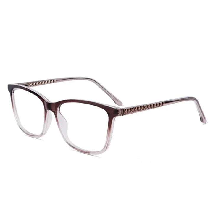 Kansept Unisex Full Rim Square Tr 90 Alloy Reading Glasses 25002 - 25002C3 / +400