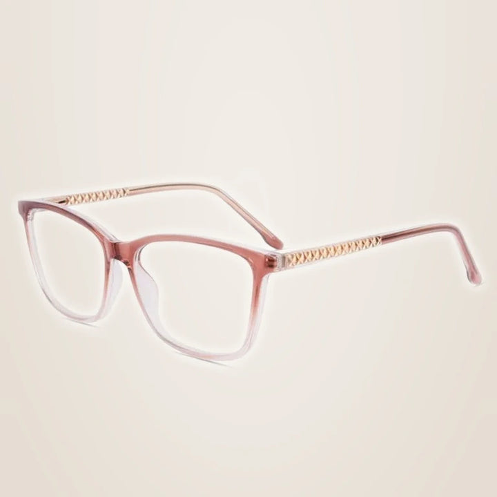 Kansept Unisex Full Rim Square Tr 90 Alloy Reading Glasses 25002 - 25002C5 / +100
