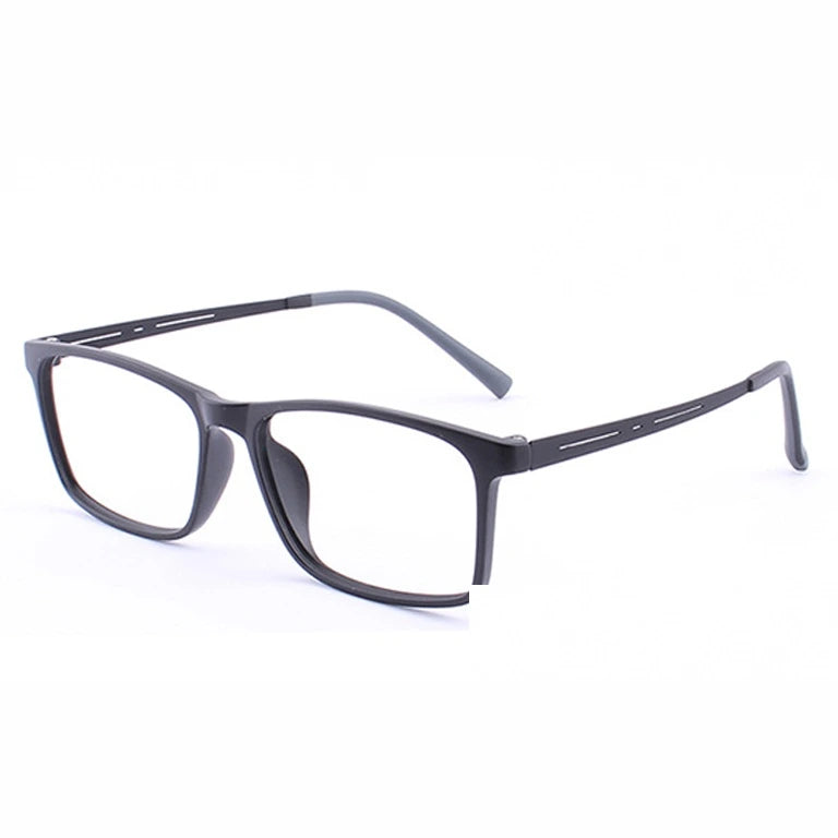 Kansept Unisex Full Rim Square Tr 90 Alloy Reading Glasses 88033 - 88033C2 MATT BLACK / -400