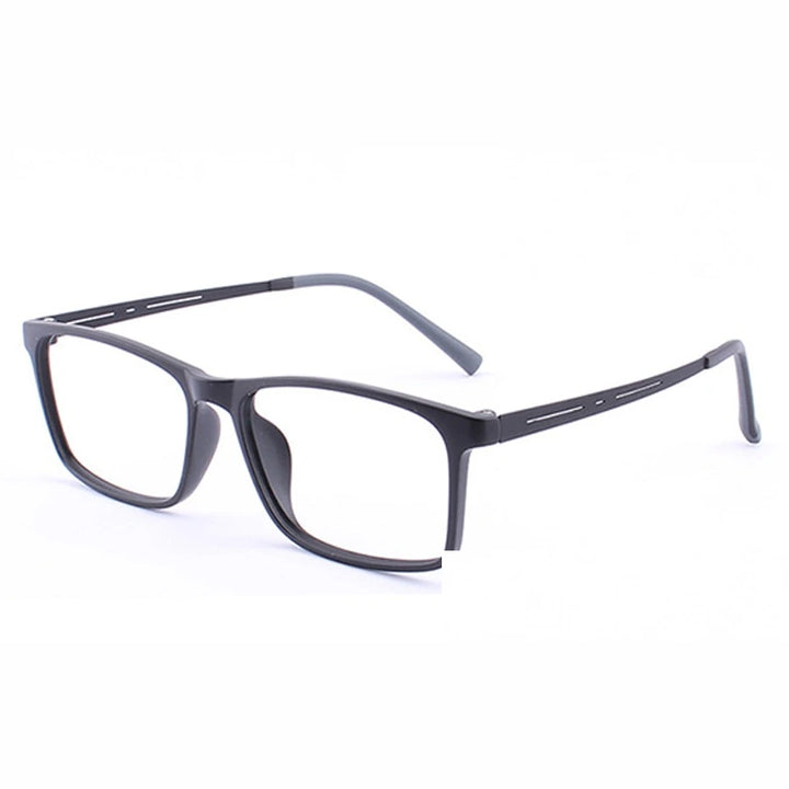 Kansept Unisex Full Rim Square Tr 90 Alloy Reading Glasses 88033 - 88033C2 MATT BLACK / -400
