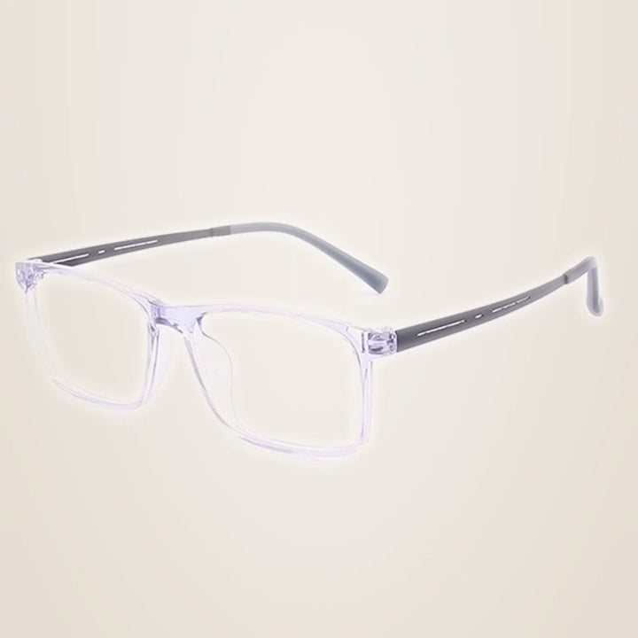 Kansept Unisex Full Rim Square Tr 90 Alloy Reading Glasses 88033 - 88033C5 CRYSTAL / -150