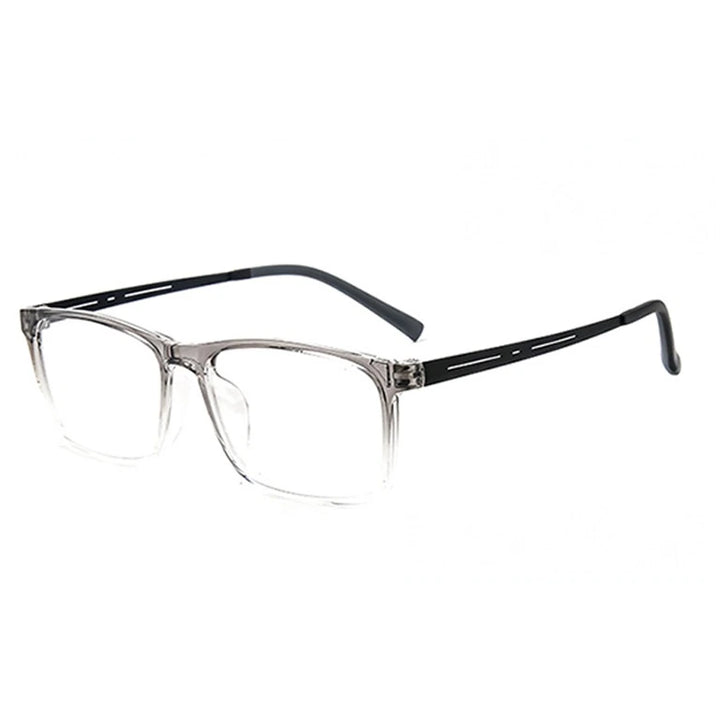 Kansept Unisex Full Rim Square Tr 90 Alloy Reading Glasses 88033 - 88033C6 GRAY / -400