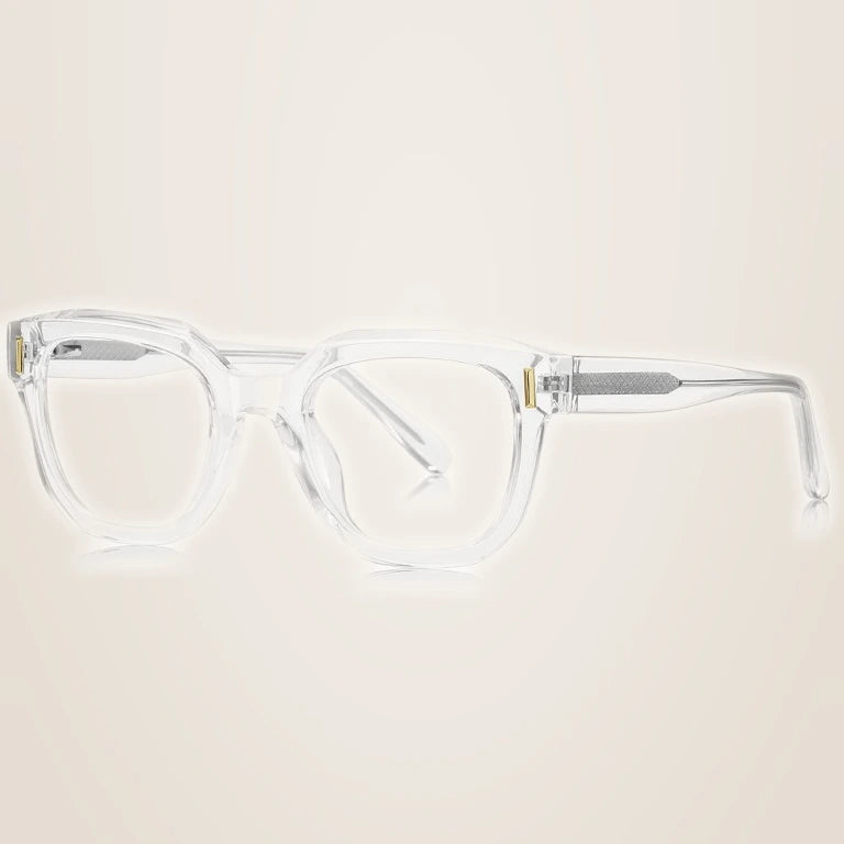 Kansept Unisex Full Rim Square Tr 90 Alloy Reading Glasses 71009 - LS009C2 CRYSTAL / -100