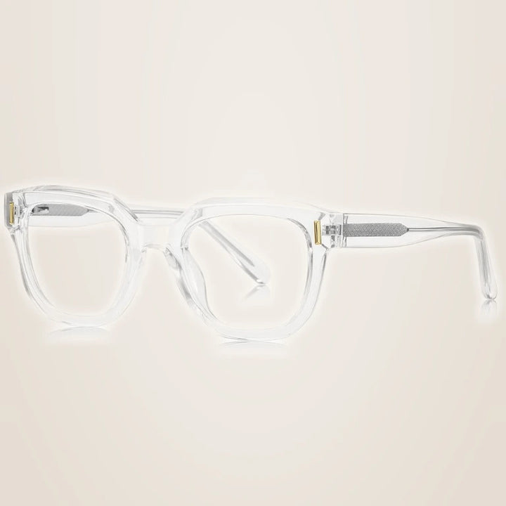 Kansept Unisex Full Rim Square Tr 90 Alloy Reading Glasses 71009 - LS009C2 CRYSTAL / -100