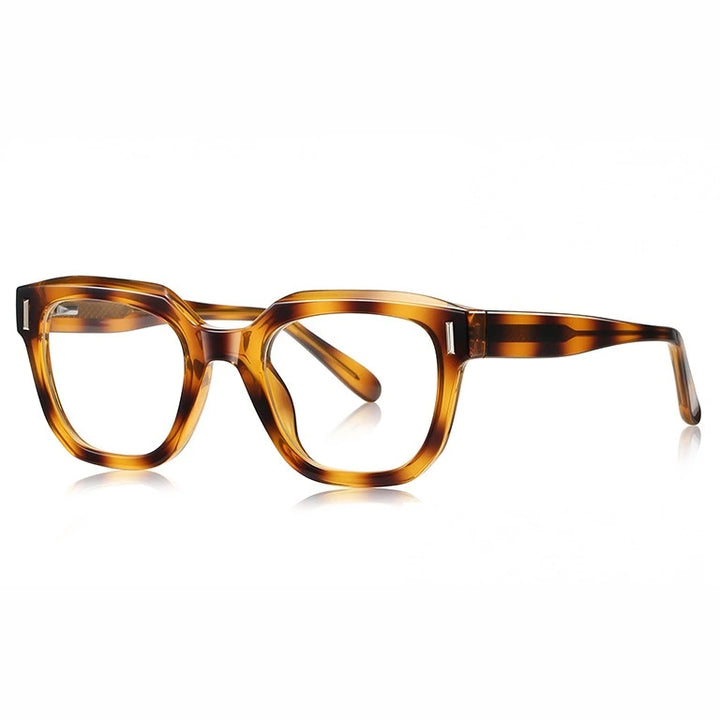 Kansept Unisex Full Rim Square Tr 90 Alloy Reading Glasses 71009 - LS009C3 DEMI / -250
