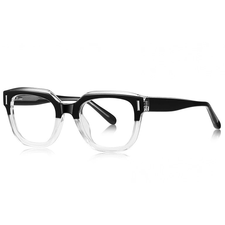 Kansept Unisex Full Rim Square Tr 90 Alloy Reading Glasses 71009 - LS009C4 BLACKCRYSTAL / +50