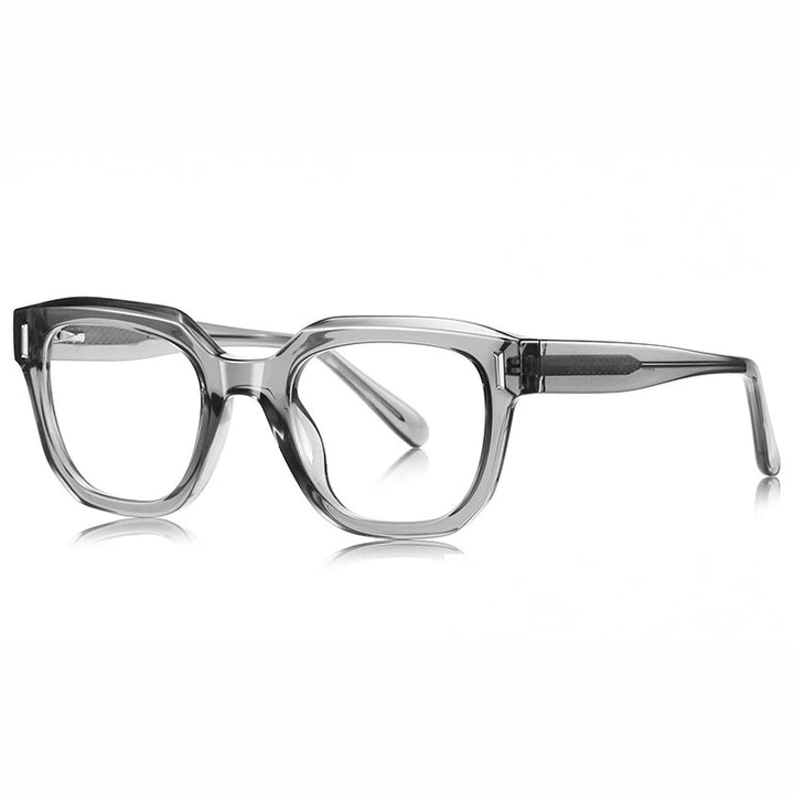 Kansept Unisex Full Rim Square Tr 90 Alloy Reading Glasses 71009 - LS009C5 GRAY / -150