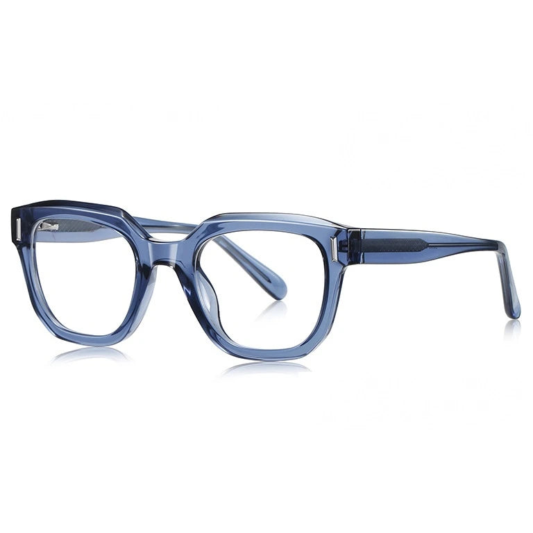 Kansept Unisex Full Rim Square Tr 90 Alloy Reading Glasses 71009 - LS009C6 BLUE / -400