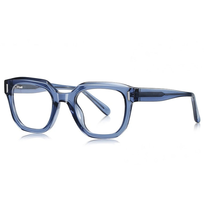 Kansept Unisex Full Rim Square Tr 90 Alloy Reading Glasses 71009 - LS009C6 BLUE / -400