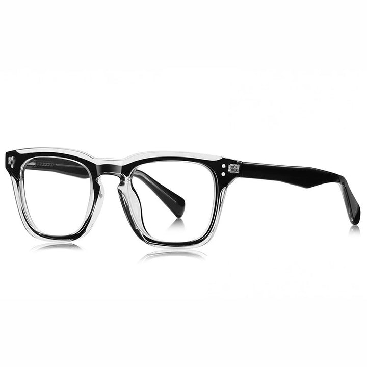 Kansept Unisex Full Rim Square Tr 90 Alloy Reading Glasses 67022 - LS022C1 BLACK / +50