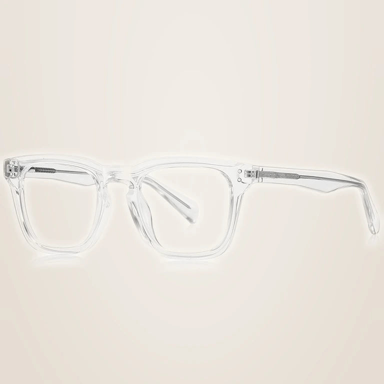Kansept Unisex Full Rim Square Tr 90 Alloy Reading Glasses 67022 - LS022C2 CRYSTAL / -400